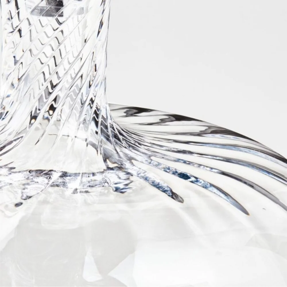 Crate & Barrel Lucia Swirled Glass Decanter, NEW